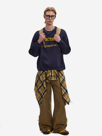 Embroidery Short Oversize Sweatshirt WN21432