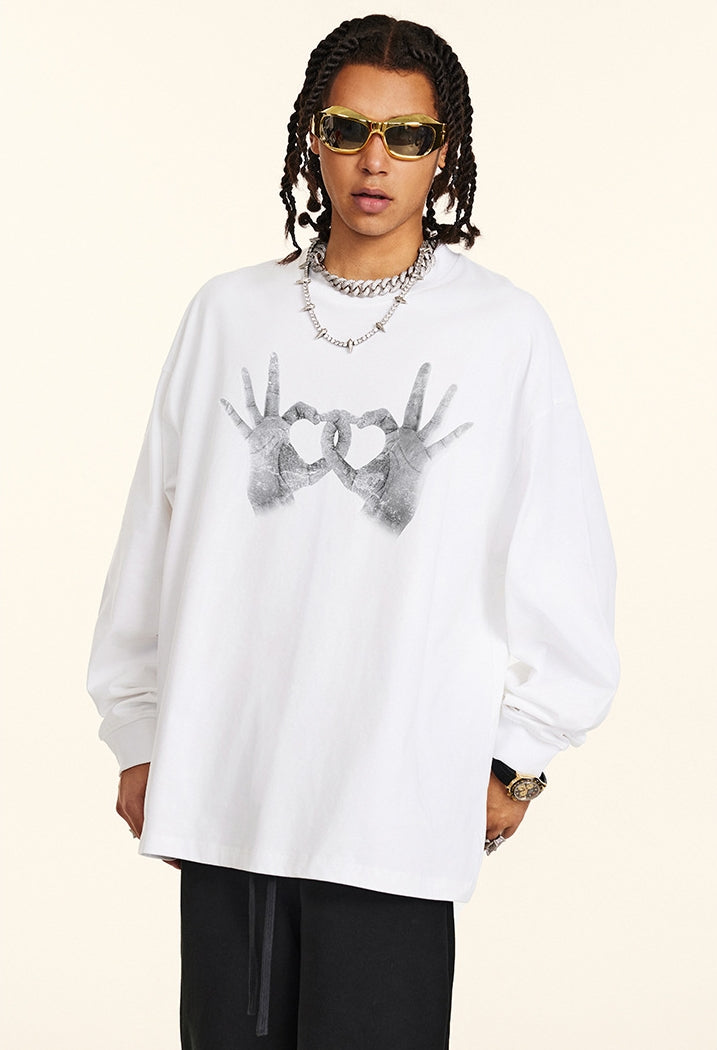 Gesture Print Long Sleeve T-Shirt WN7896