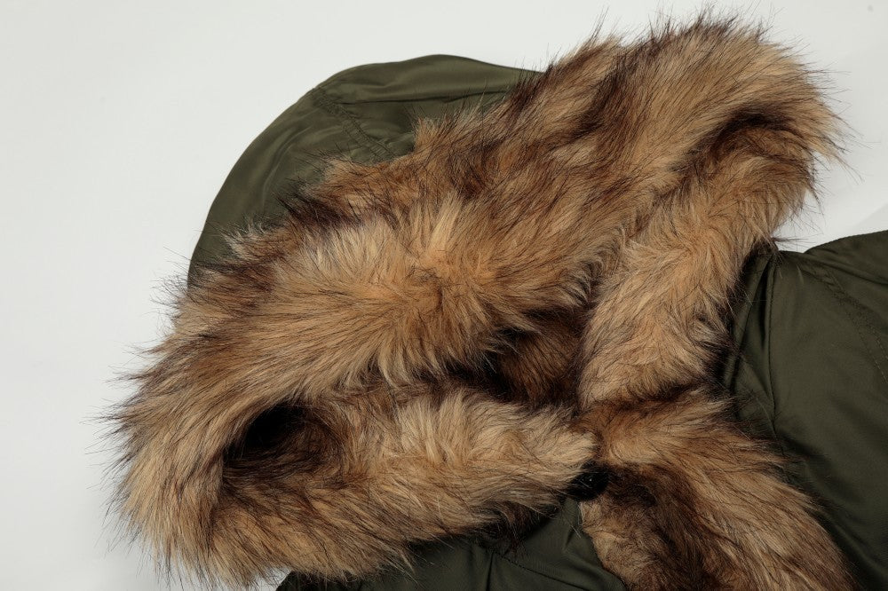 Fake Fur Trim Hooded Oversize Puffer Jacket WN27923