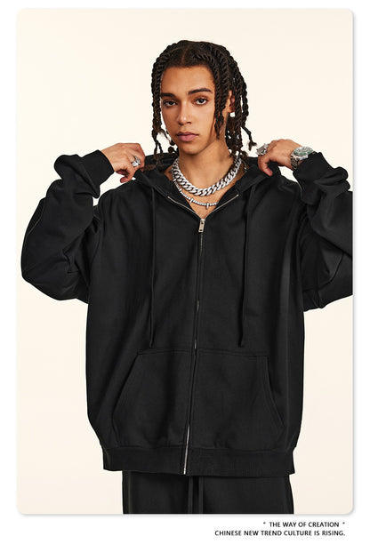 Oversize Heavyweight Pullover Hoodie & Zipper Hoodie & Sweatshirt & Pants Setup WN9930