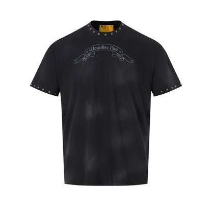 Washed Spray Paint Short Sleeve T-Shirt WN26109