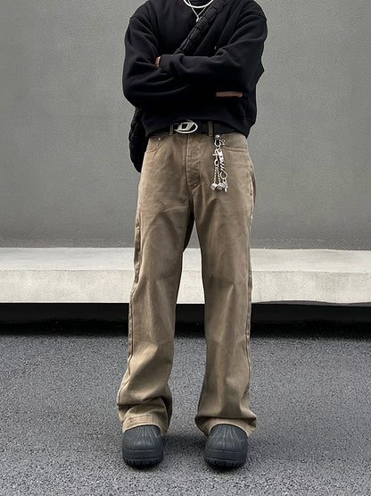 Washed Flare Denim Jeans WN19556