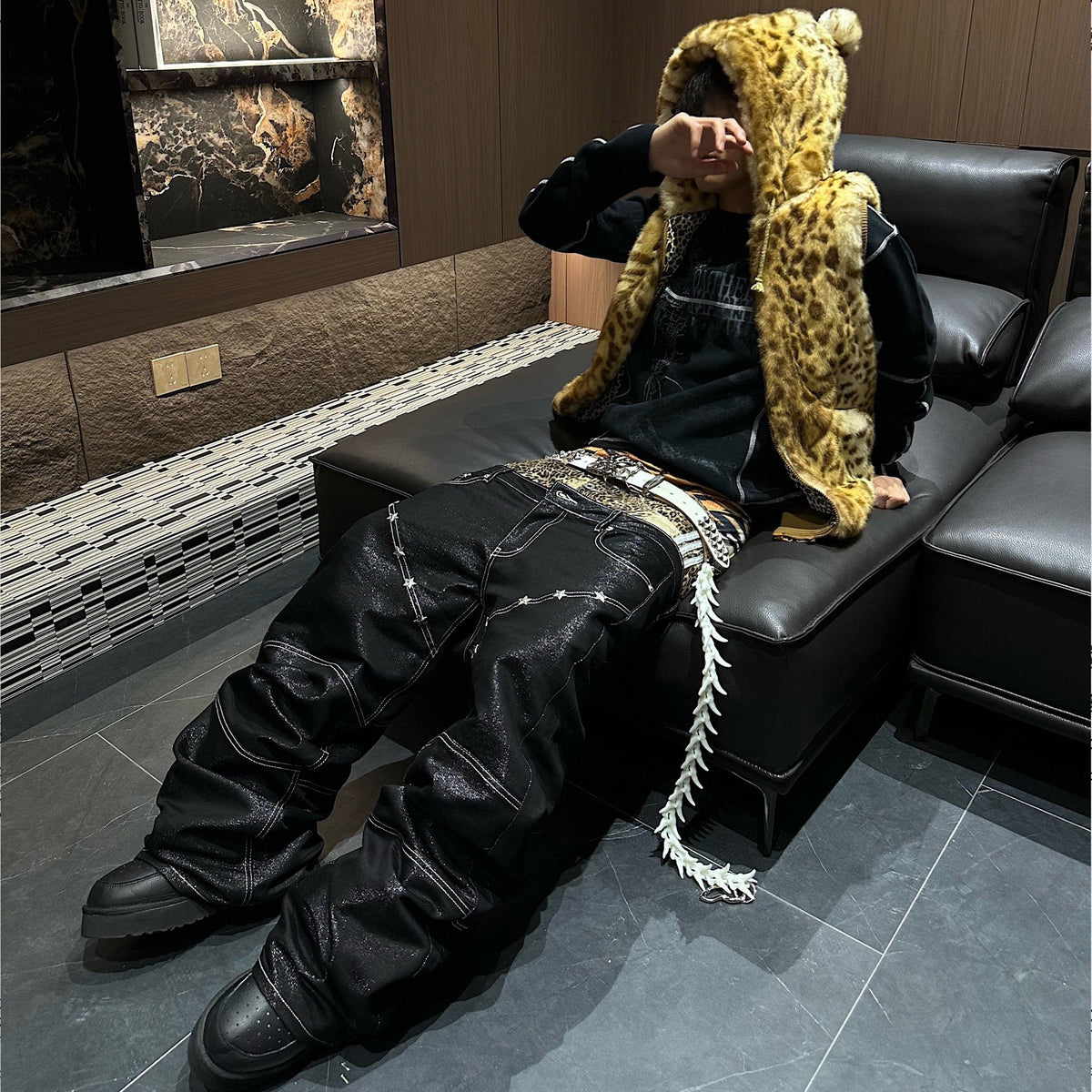 Spiked Bone Pants Chain WN27385