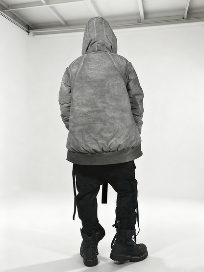 Asymmetric Detachable Hooded White Duck Down Jacket WN22005