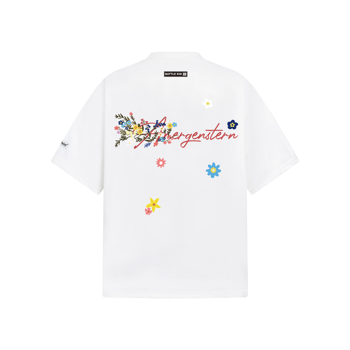 Flower Embroidery Handwritten Letter Short Sleeve T-Shirt WN26921