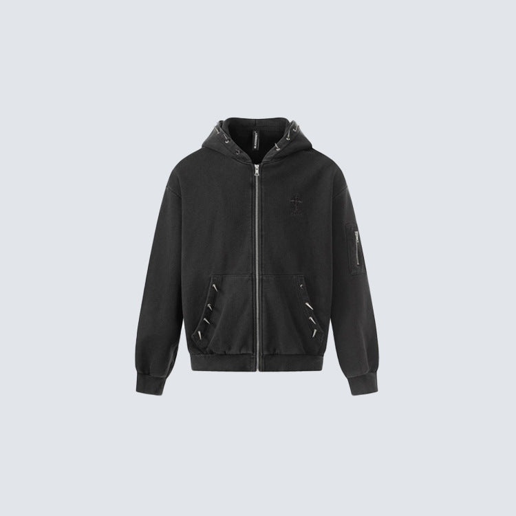 Studs Zipper Hodie WN28033