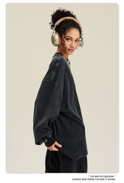 Oversize Washed Long-sleeve t-shirt WN6053