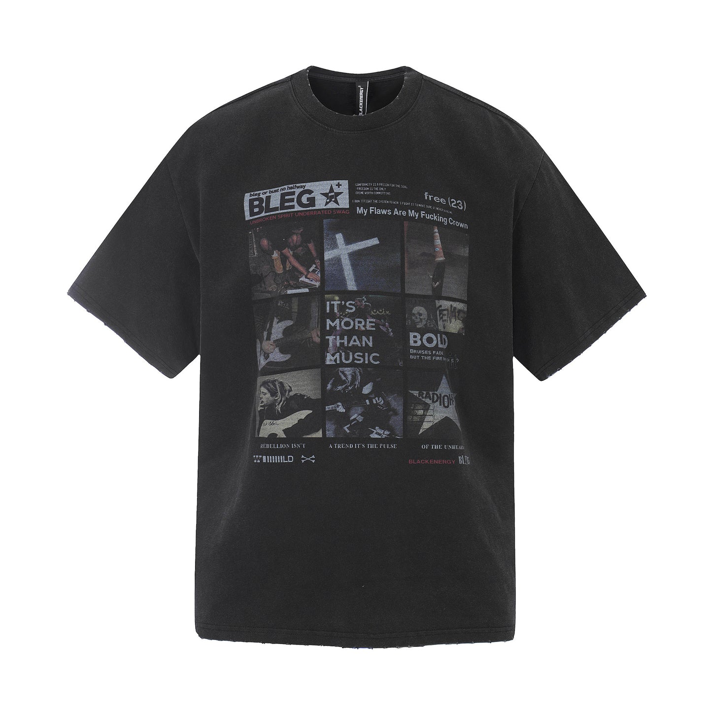 Washed Portrait Print Short Sleeve T-Shirt WN25534