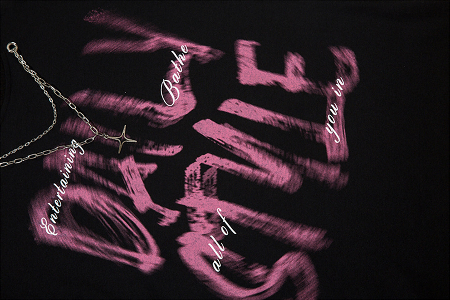 Necklace Letter Graffiti Fleece Sweatshirt WN11210