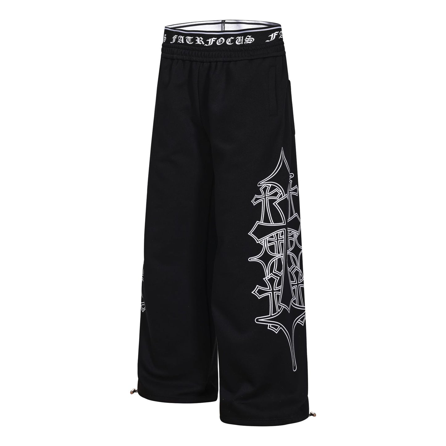 Letter Print Deconstruction Wide Leg Sweatpants WN26110