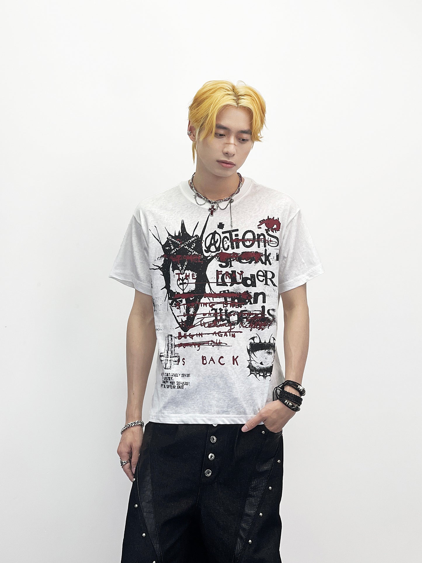 Rock Portrait Cotton Short Sleeve T-Shirt WN24266