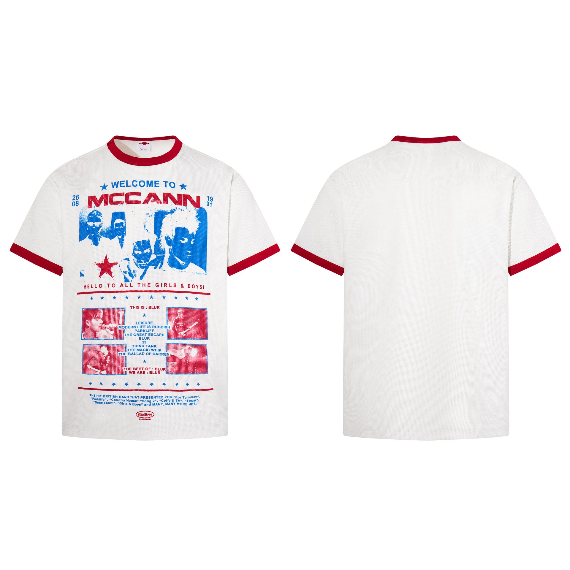 Waffle Graphic Portrait Print Short Sleeve T-Shirt WN25773