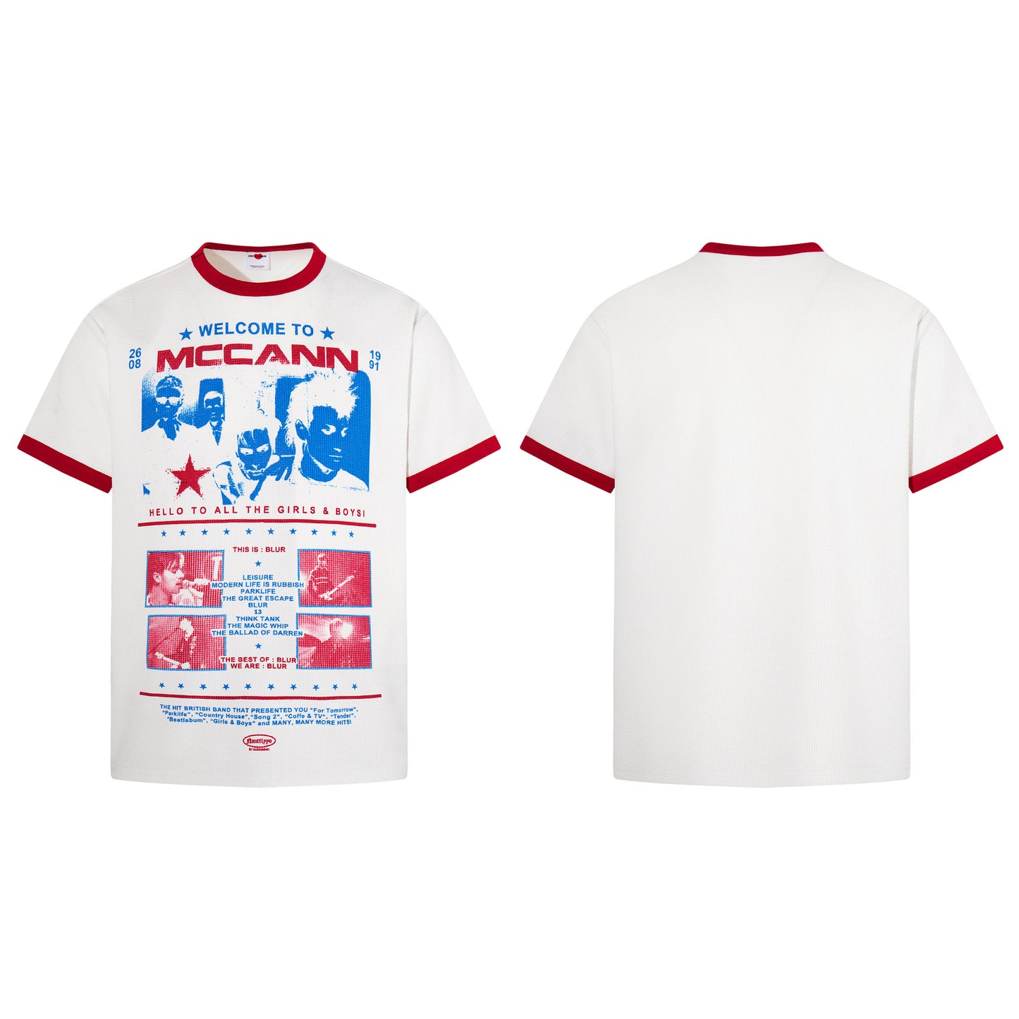 Waffle Graphic Portrait Print Short Sleeve T-Shirt WN25773