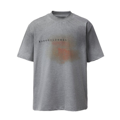 Gradient Fade Letter Print Short Sleeve T-Shirt WN26808