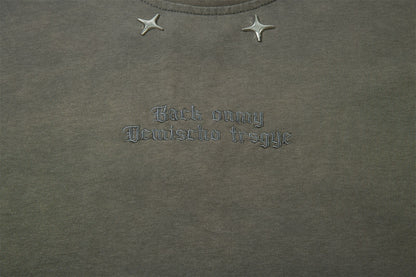 Metallic Detail Washed Gradient Long Sleeve T-Shirt WN11579