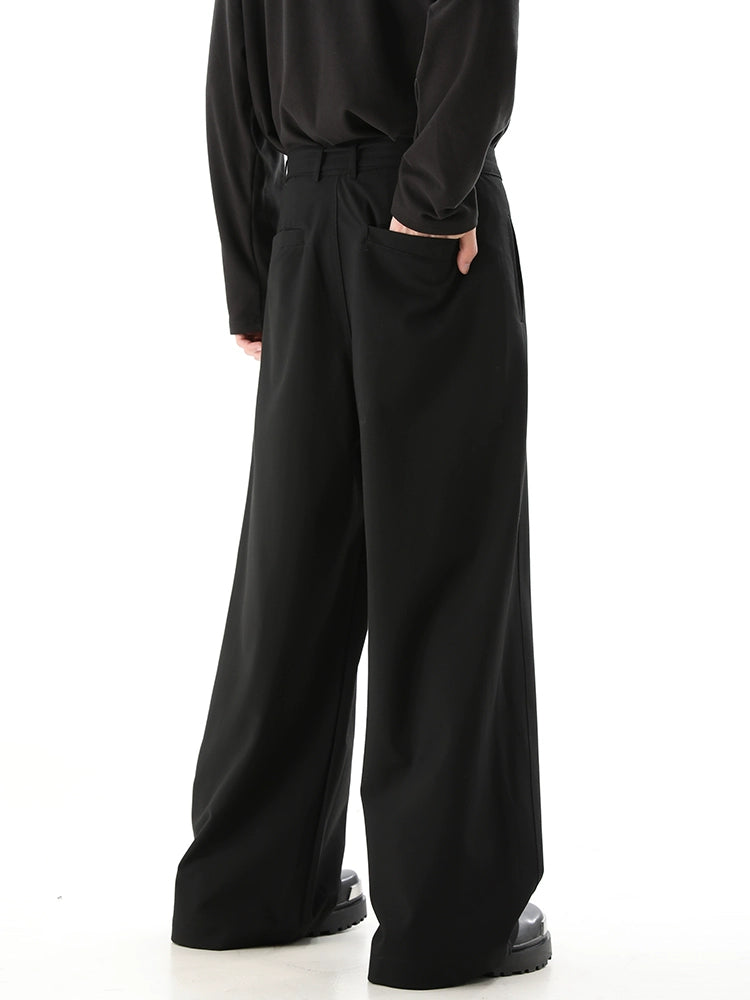 Draped Wide-Leg Straight  Trousers WN10456