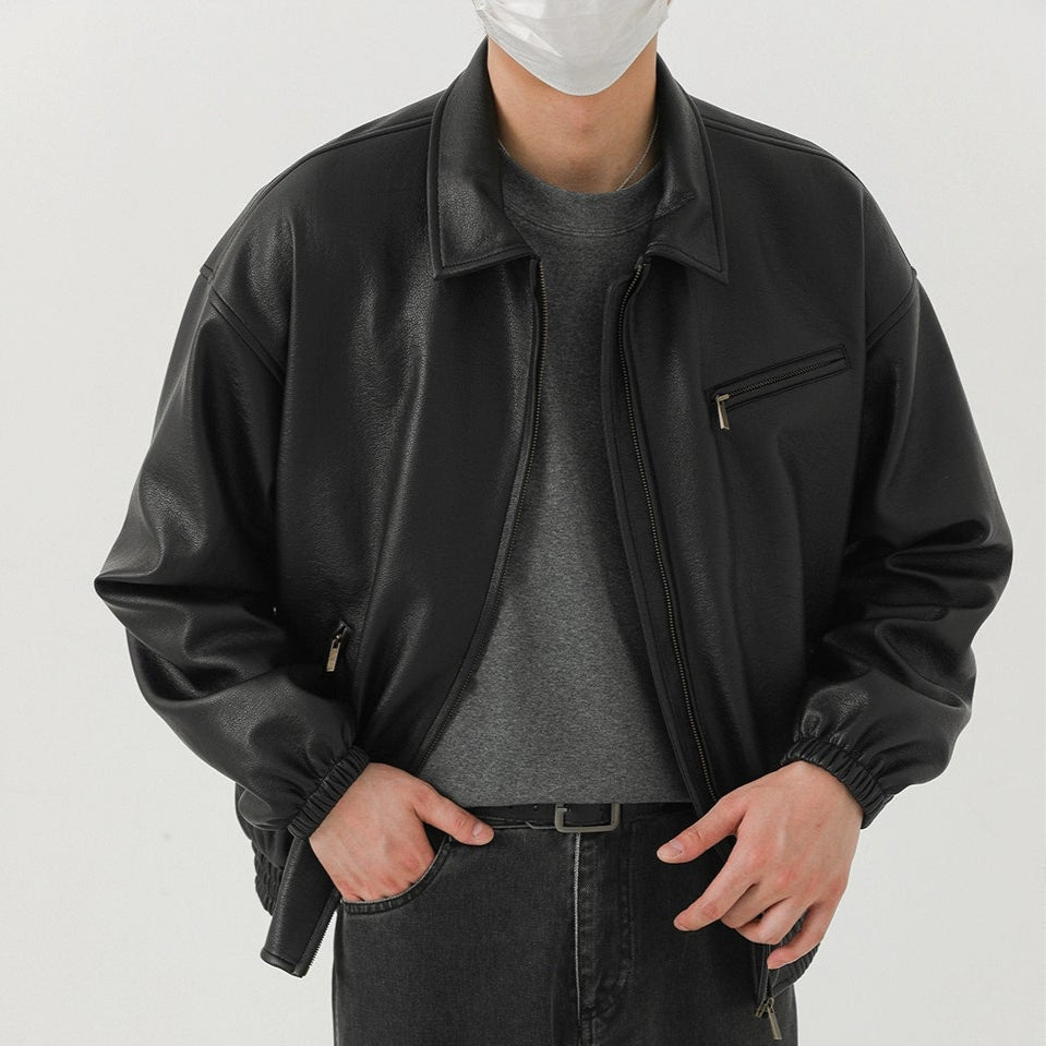 PU Leather Zipper Jacket WN21268