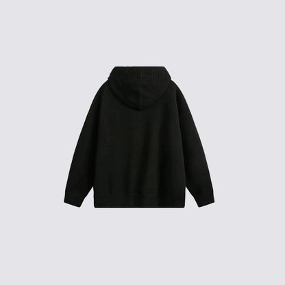 Letter Embroidery Hooded Knit Cardigan WN28125
