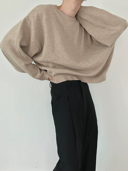 Wool Batwing Short Knit Sweater WN21518