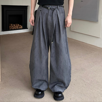 Deconstructed Pleats Draped Wide Leg Trousers WN25250