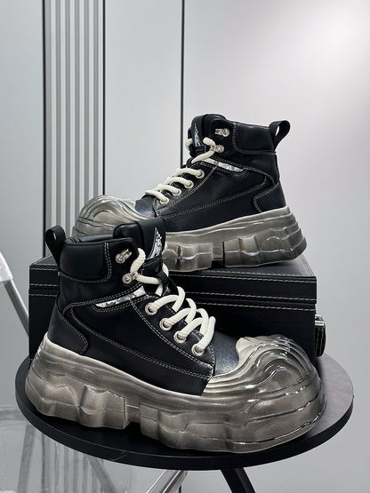 Metal Toe Lace Up Platform Short Boots WN24605