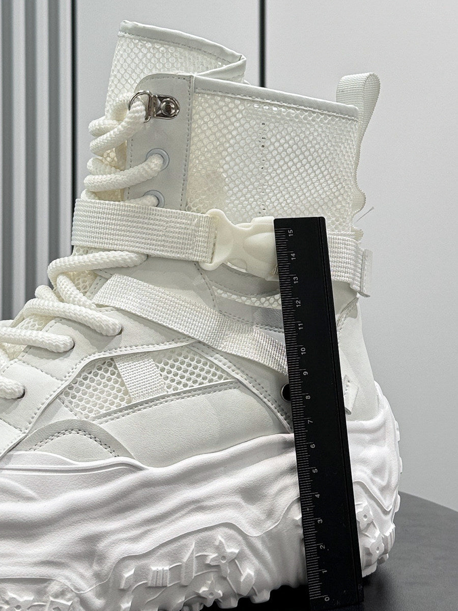 Mesh Strap Buckle Platform Sneaker Boots WN24682