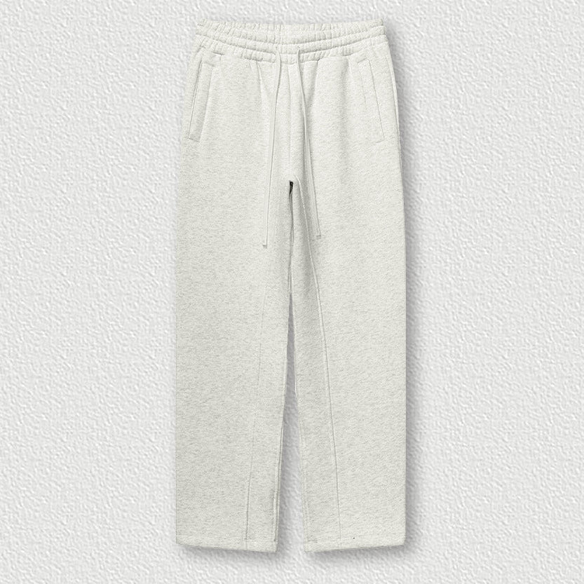 Cropped Sporty Zipper Hoodie & Sweat Jogger Pants & Straight-Leg Sweatpants Setup WN23116