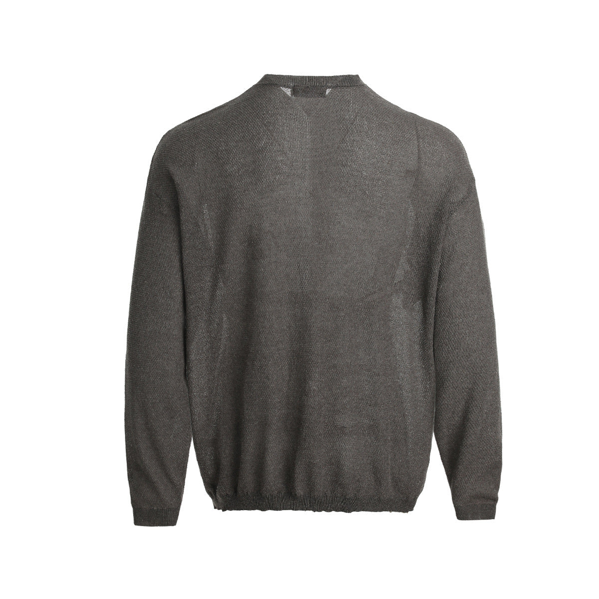 Openwork Linen Henley Neck Knit Sweater WN25712