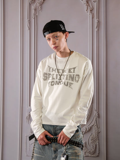 Crack Letter Long Sleeve T-Shirt WN26613