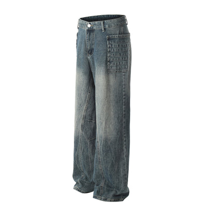 Jeans de mezclilla de estrecho de pierna ancha WN11486