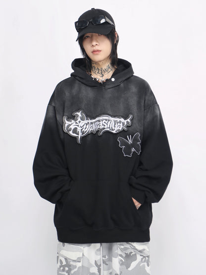 Oversize Embroidery Pullover Hoodie WN8381