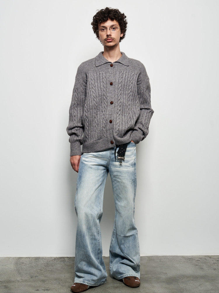 Oversize Cable Knit Cardigan WN22928