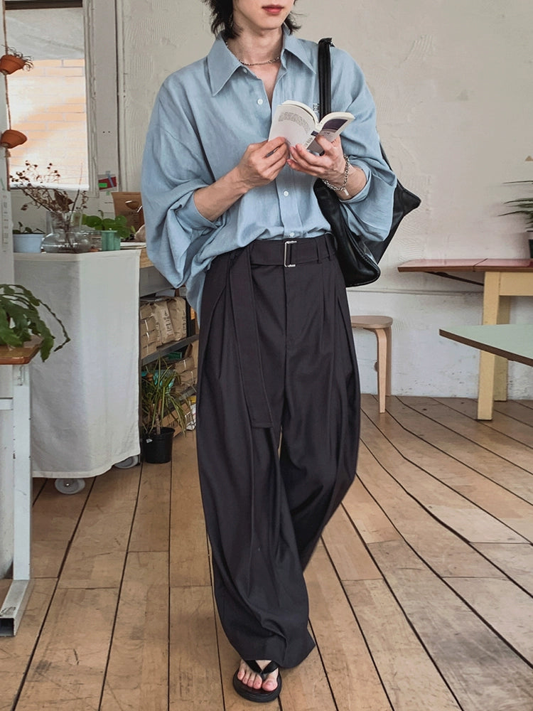 Draped Straight Wide Leg Trousers WN20311