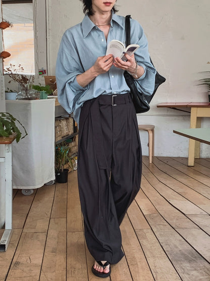 Draped Straight Wide Leg Trousers WN20311