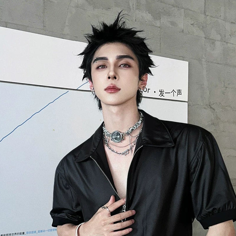 WN25132 Yang Yifan trendy brand necklace, versatile personalized men's necklace pendant, hip-hop street fashion design letter pendant WN25132