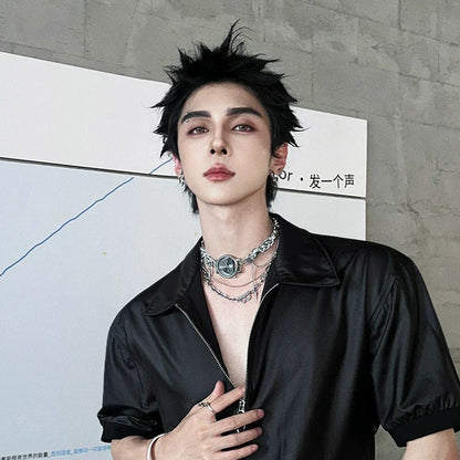 WN25132 Yang Yifan trendy brand necklace, versatile personalized men's necklace pendant, hip-hop street fashion design letter pendant WN25132