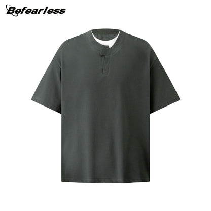 Sorona Fake Layered Oversize Short Sleeve T-Shirt WN26235