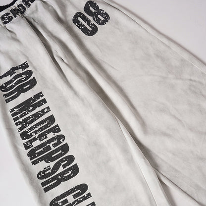 Letter Print Washed Wide Leg Sweatpants WN27927