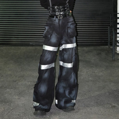 Wide Leg Cargo Denim Jeans WN25089
