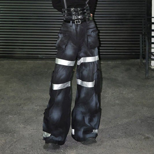 Wide Leg Cargo Denim Jeans WN25089