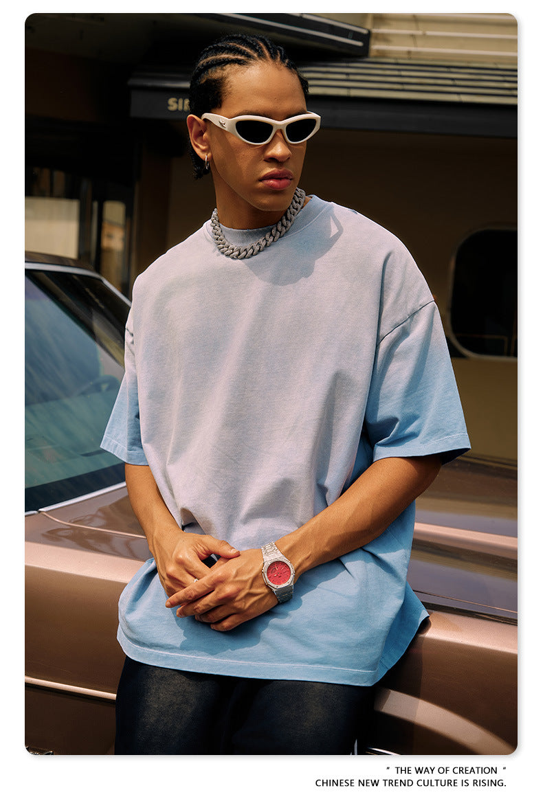 Washed Gradient Oversize Short Sleeve T-Shirt WN6070