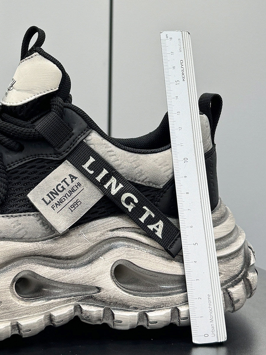 Breathable Mesh Platform Height-Increasing Dad Sneakers WN24748