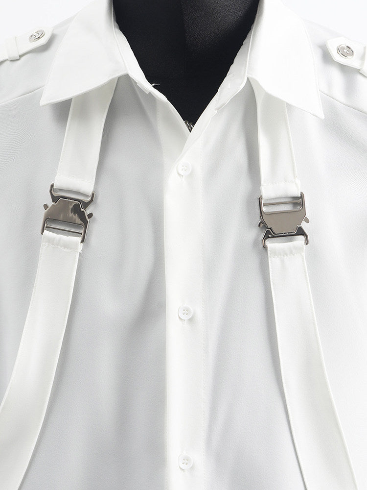 Harness Strap Design Long Sleeve Shirt WN23702