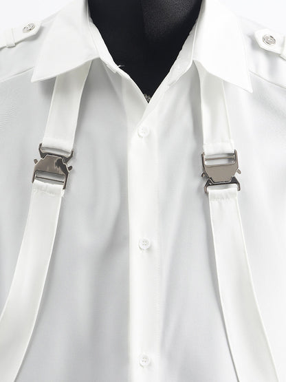 Harness Strap Design Long Sleeve Shirt WN23702