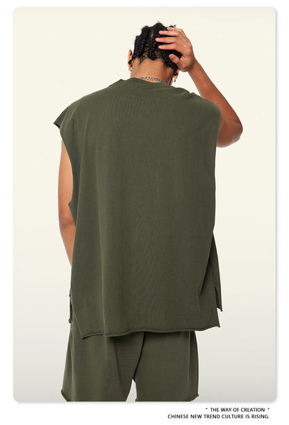 Washed Oversize Sleeveless T-Shirt WN6069
