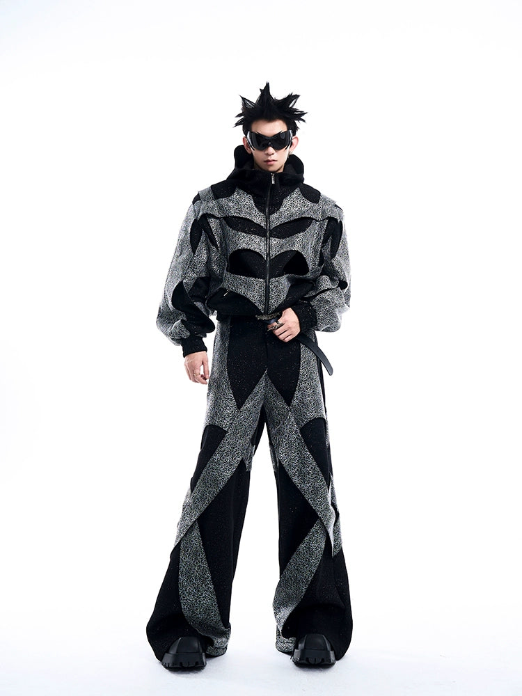 Graffiti Design Hooded Jacket & Micro Flare Pants Setup WN10192