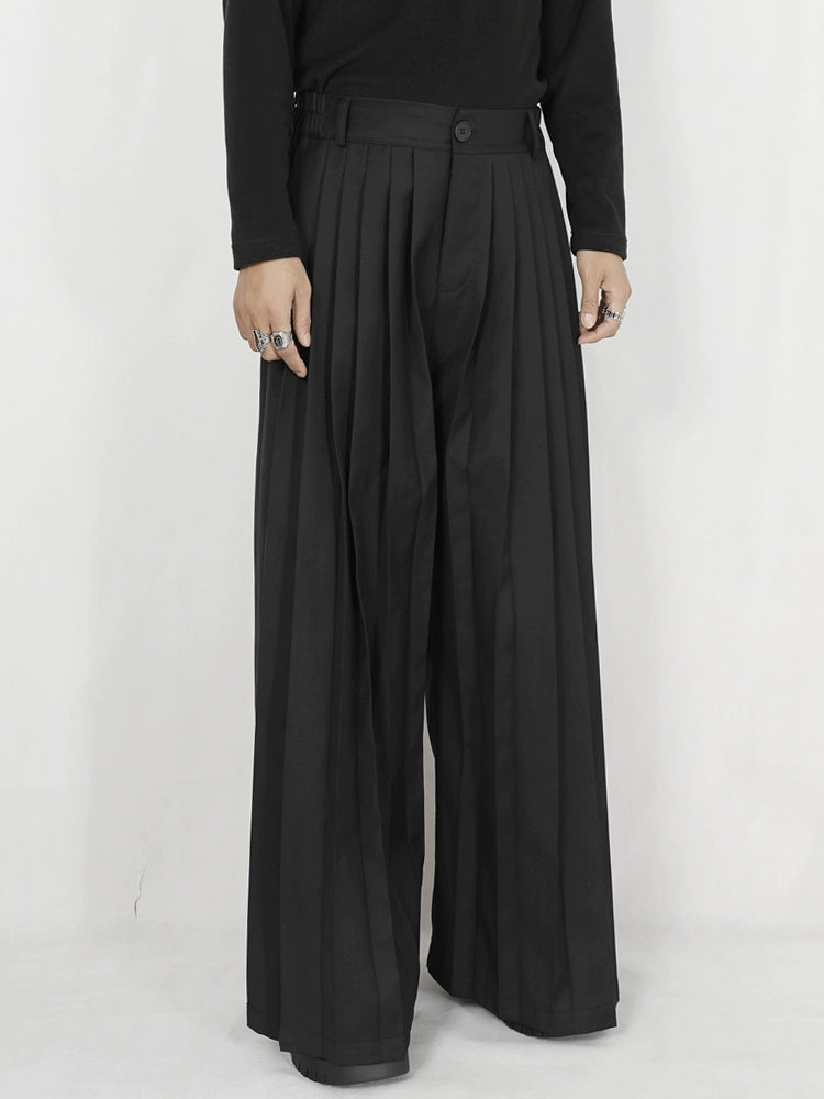 Pleats Detachable Skirted Wide Leg Trousers WN20191