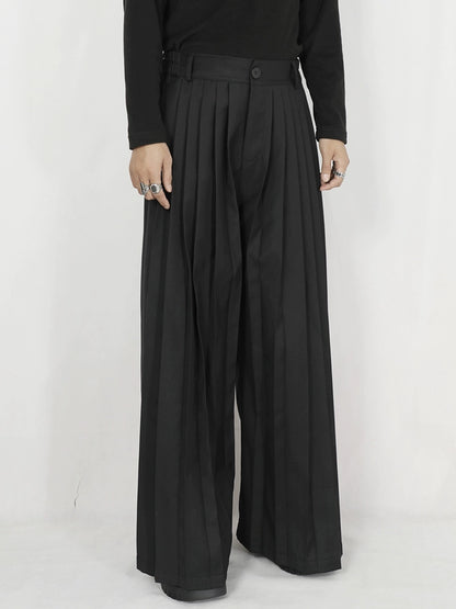 Pleats Detachable Skirted Wide Leg Trousers WN20191