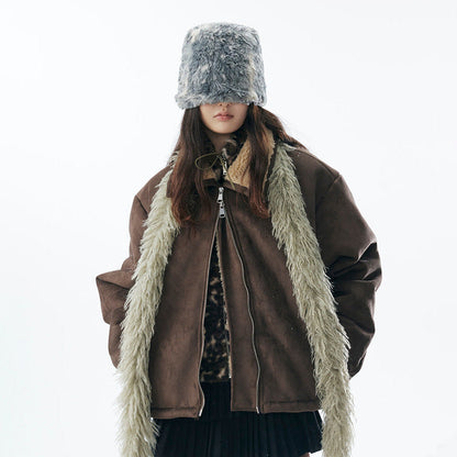 Fleece Lining Boa Zipper Jacket WN21911