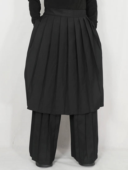 Pleats Detachable Skirted Wide Leg Trousers WN20191